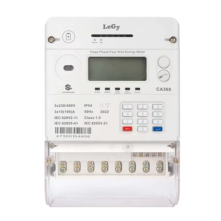Telung Phase Keypad Prabayar Energy Meter